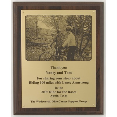 Economy Walnut Edge Plaque (6"x8")