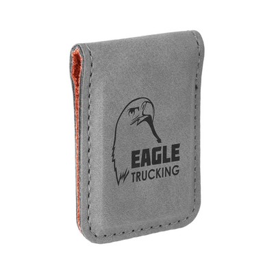 Leatherette Money Clip - Grey