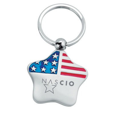 American Flag Star Key Chain