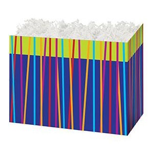 Large Festive Stripes Theme Gift Basket Box