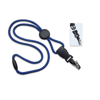 1/4" Blank Detachable Lanyard w/Round Slide &amp; Bulldog Clip (Royal Blue)