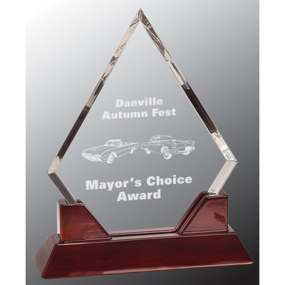 Diamond Acrylic Award on Rosewood Base