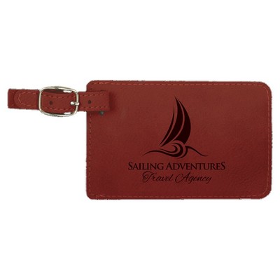 Luggage Tag, Rose Faux Leather, 4 1/4" x 2 3/4"