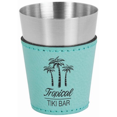 Teal 2 Oz. Leatherette Shot Glass