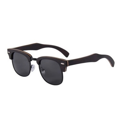 Ebony Wood Sunglasses - Smoke Polarized Lenses - Ebony Wood Frames