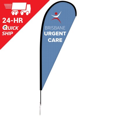 24 - Hour 8' Single Reverse Teardrop Banner w/Hardware Set