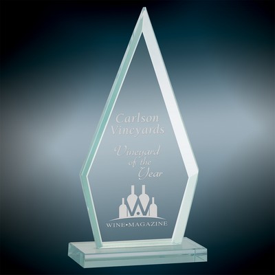 Large Triangle Jade Glass Award