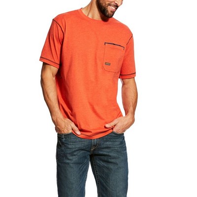 Ariat® Men's Volcanic Heather Orange Rebar® Workman™ Short Sleeve T-Shirt