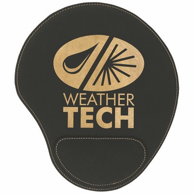 Black/Gold Leatherette Mouse Pad