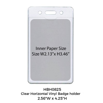 2.56" x 4.25" Clear Horizontal Vinyl Badge Holder