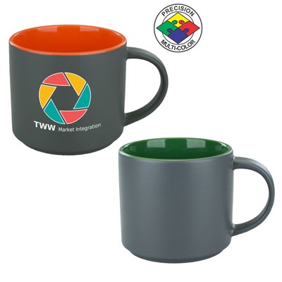 16 Oz. Satin Graphite/Green Two Tone Norwich Contemporary Mug - Precision Spot Color