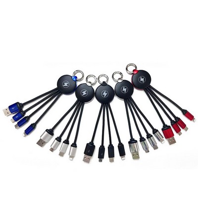 3 in1 USB Cable w/Custom LED Backlight LOGO