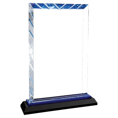 Rectangle Accent Glass on Blue Base (6.75"x2"x9")