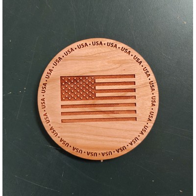 3.5" American Flag Hardwood Coasters