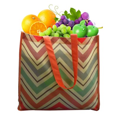 Full Color Cotton Grocery Tote Bag (13"x13"x5")