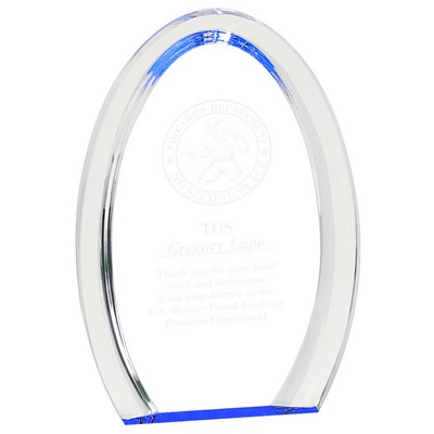 7" Blue Oval Halo Acrylic Award