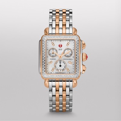 Signature Deco Diamond Two-Tone Rose Gold, Diamond Dial Watch