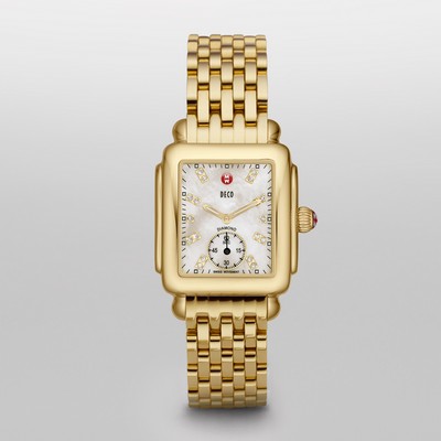 Ladies Deco 16 Gold, Diamond Dial