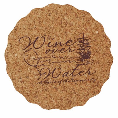 Cork Coaster, 3.625" Scalloped