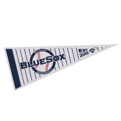 White Printed Strip Pennant (4"x10") Screen Print