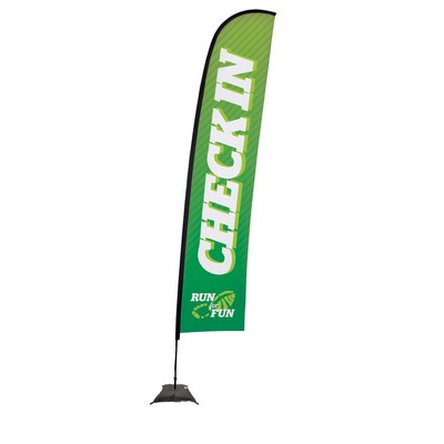 17' Premium Blade Sail Sign Flag, 1-Sided, Scissor Base