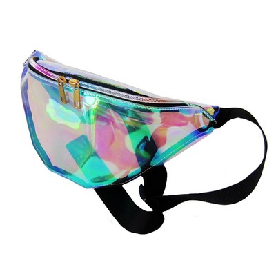 PVC Hologram Fanny Pack Belt Waist Bum Bag Laser Travel Beach Purse