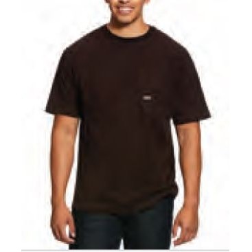 Ariat® Men's Dark Brown Rebar® Cotton Strong™ Short Sleeve T-Shirt