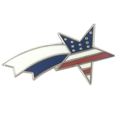 1¼" Shooting Star American Flag Lapel Pin