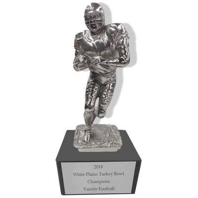 11" Antique Silver Electroplated Football Player Trophy