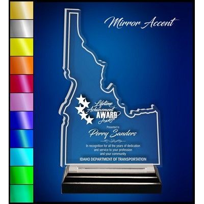 8" Idaho Clear Acrylic Award with Mirror Accent