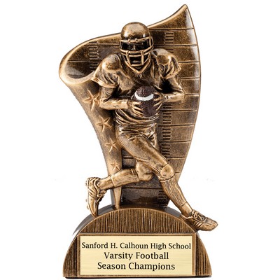 6½" Football Flag Resin Trophy