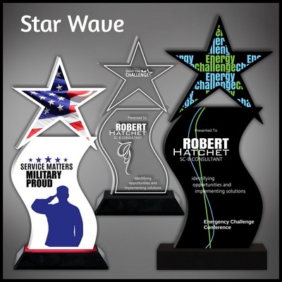 7" Black Star Wave Budget Acrylic Award