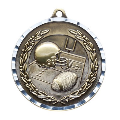 Football Antique Finish Brass Medal