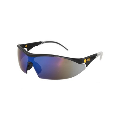 Caterpillar® Black/Blue Mirror Safety Glasses