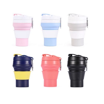 12 Oz. Silicone Collapsible Coffee Cup w/Carabiner