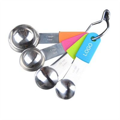 Stainless Steel Measuring Spoons with Silicone Handle