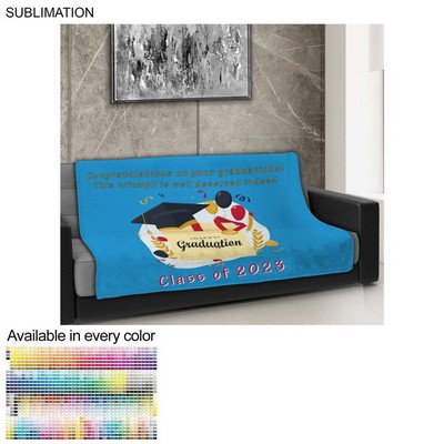 Graduation Blanket in Plush and cozy Mink Flannel Fleece, 50x60, Couch size, Sublimated edge to edge