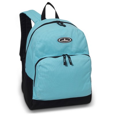 Everest Classic Backpack w/Front Organizer, Turquoise Blue