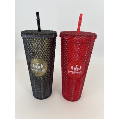 High End Quality Diamond Studded Cup with Straw