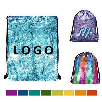 Reversible Mermaid Sequins Drawstring Backpack