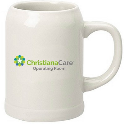 24 oz. Ceramic Dishwasher-Safe Stein Beer Mug w/ Handle