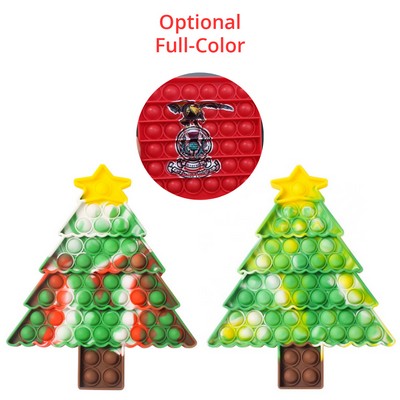 Christmas Tree Pop It Fidget Toy - Optional Full-Color