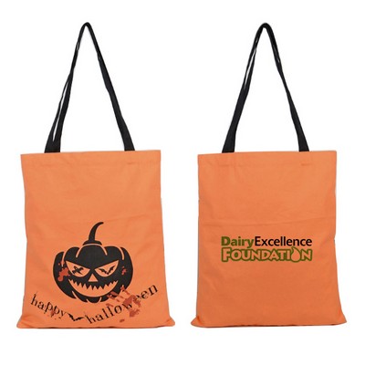 Trick or Treat Tote Candy Bag Reusable Cotton Handbag Grocery Bag