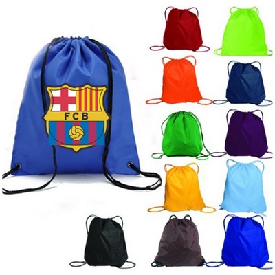 Solid Nylon 210D Drawstring Backpack