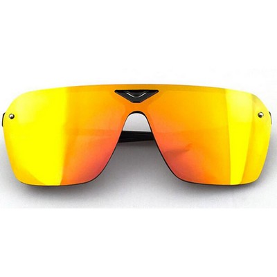 Metallic Reflective Hollow Sunglasses