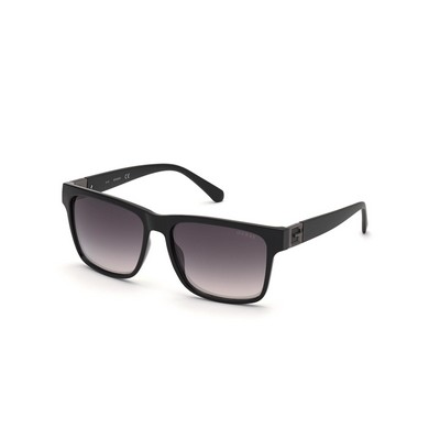 GUESS® Men's Shiny Black/Green Mirror Injected Sunglasses