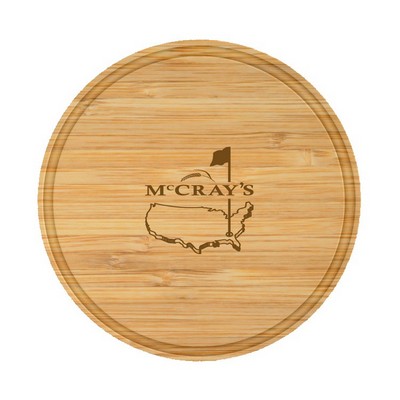 13.5" Round Bamboo Cutting Board with Juice Groove