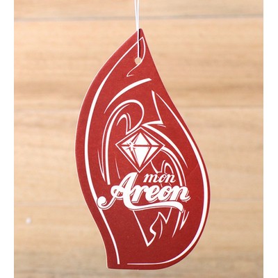 3.75" Die Cut Shape Custom Full Color Printed Air Freshener w/Strawberry Scent