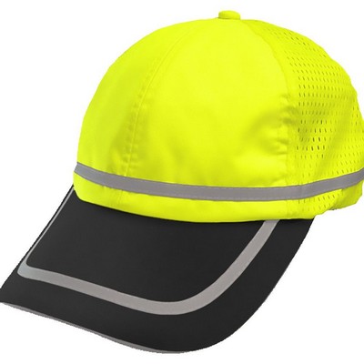 Hi-Vis 2-Tone Adjustable Safety Baseball Hat-Cotton Sweatband