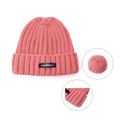 Patch Winter Knit Beanie